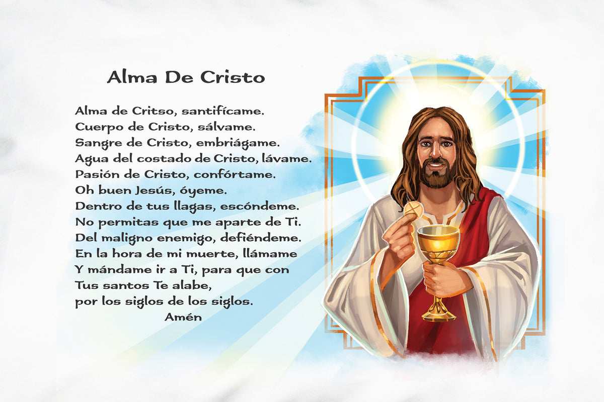 Alma de Cristo em Latim Anima Christi, sanctífica me. Corpus Christi