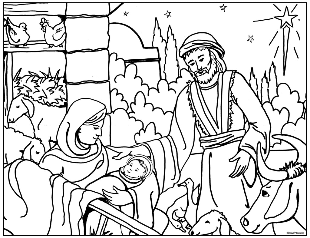 Nativity coloring page