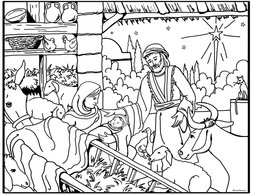 Nativity coloring page